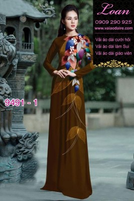 Vải áo dài hoa 3D-DT 9491