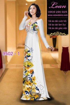 Vải áo dài hoa 3D-DT 9502