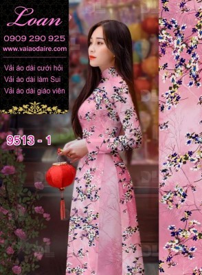 Vải áo dài hoa nhí-DT 9513