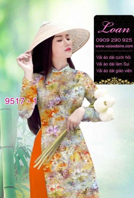 Vải áo dài hoa toàn thân-DT 9517