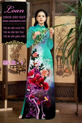 Vải áo dài hoa 3D-DT 9518