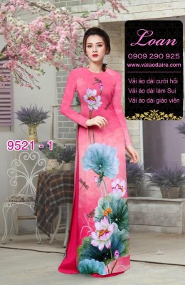 Vải áo dài hoa Sen-DT 9521