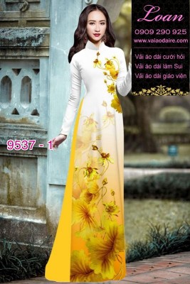 Vải áo dài hoa 3D-DT 9537