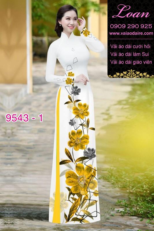 Vải áo dài hoa 3D