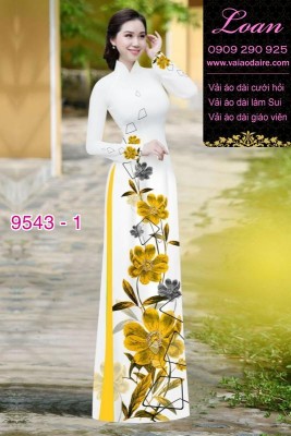 Vải áo dài hoa 3D-DT 9543