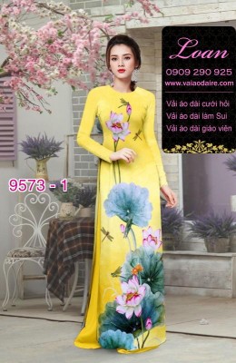 Vải áo dài hoa Sen-DT 9573