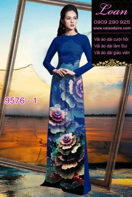 Vải áo dài hoa ảo 3D-DT 9576