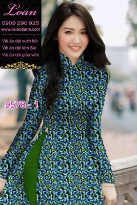 Vải áo dài hoa đều-DT 9578