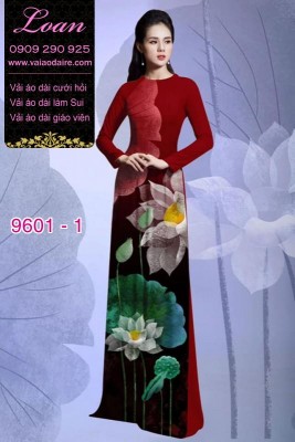 Vải áo dài hoa Sen-DT 9601