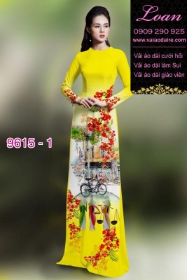 Vải áo dài hoa Phượng-DT 9615