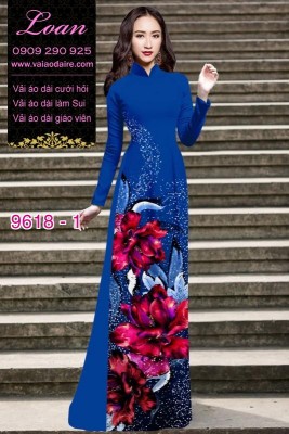 Vải áo dài hoa 3D-DT 9618