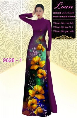 Vải áo dài hoa 3D-DT 9628