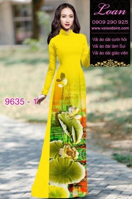 Vải áo dài hoa Sen-DT 9635