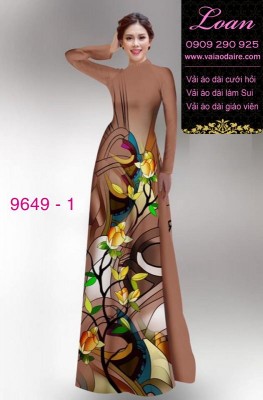 Vải áo dài hoa 3D-DT 9649