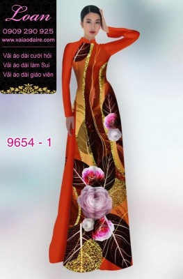 Vải áo dài hoa 3D-DT 9654