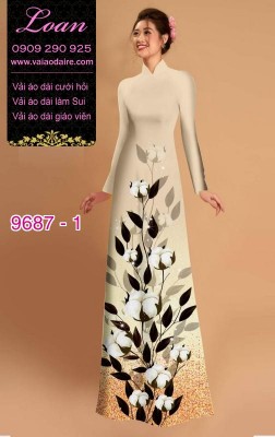 Vải áo dài hoa lá-DT 9687