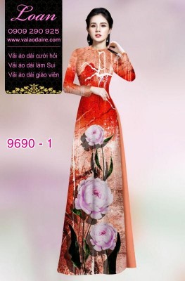 Vải áo dài hoa 3D-DT 9690