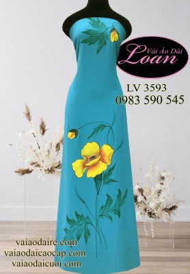 Vải áo dài vẽ hoa 3D-V3D 9703
