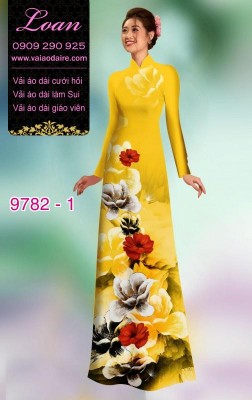 Vải áo dài hoa 3D-DT 9782