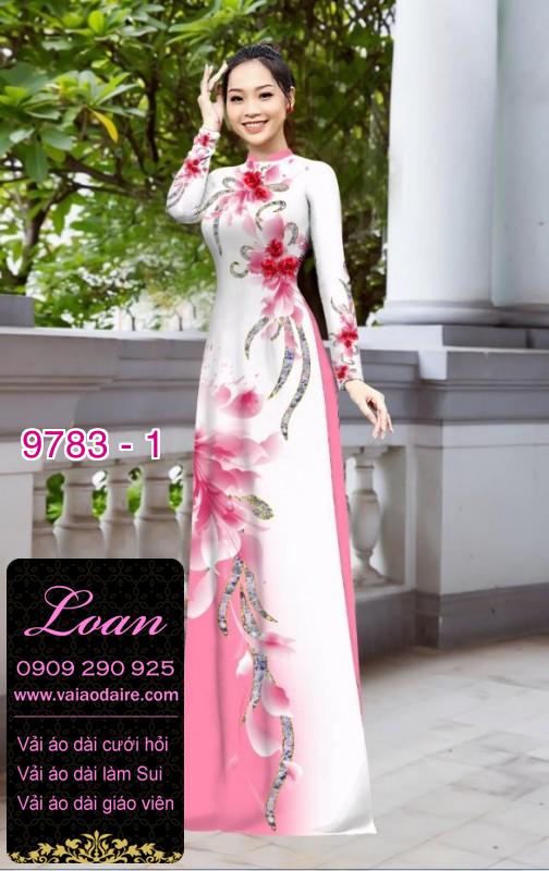 Vải áo dài hoa 3D