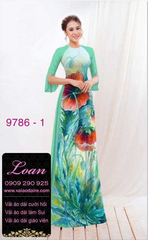 Vải áo dài hoa 3D
