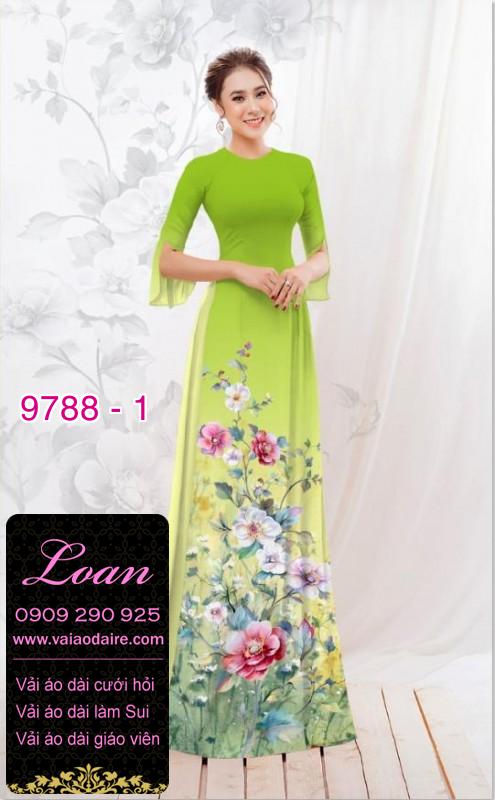 Vải áo dài hoa 3D