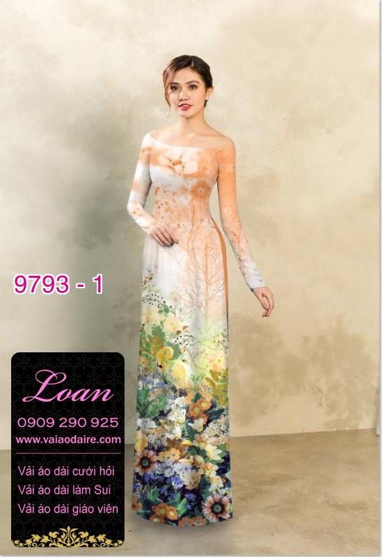 Vải áo dài hoa Cúc
