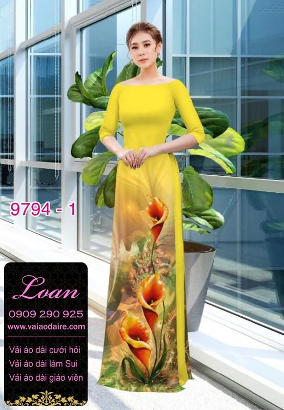 Vải áo dài hoa 3D