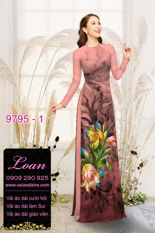 Vải áo dài hoa 3D
