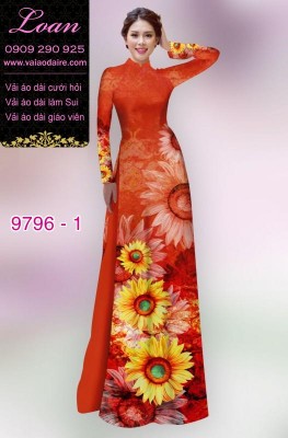 Vải áo dài hoa Cúc-DT 9796
