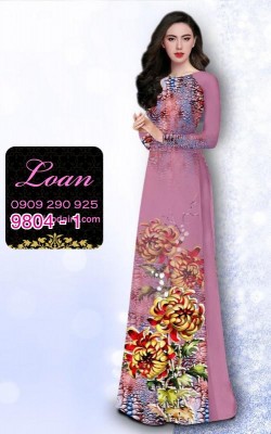 Vải áo dài hoa Cúc Đại Đóa-DT 9804