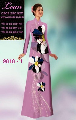 Vải áo dài hoa 3D-DT 9818