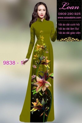 Vải áo dài hoa 3D-DT 9838