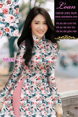 Vải áo dài hoa nhí-DT 9839