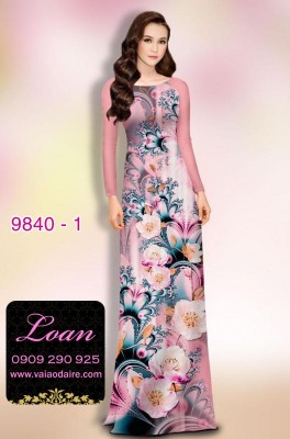 Vải áo dài hoa 3D-DT 9840