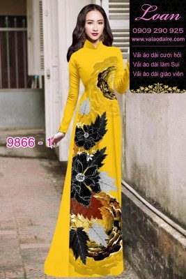 Vải áo dài hoa 3D-DT 9866