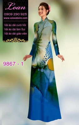 Vải áo dài hoa 3D-DT 9867
