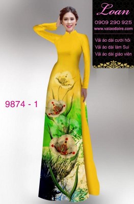 Vải áo dài hoa 3D-DT 9874