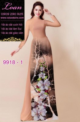 Vải áo dài hoa 3D-DT 9918