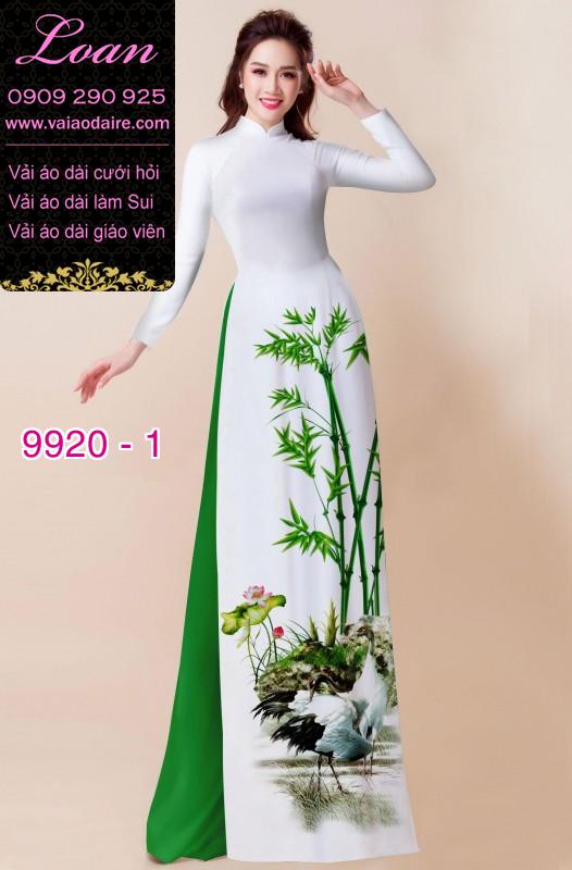 Vải áo dài hoa 3D