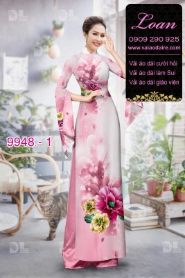 Vải áo dài hoa 3D-DT 9948