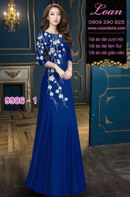 Vải áo dài hoa 3D-DT 9986