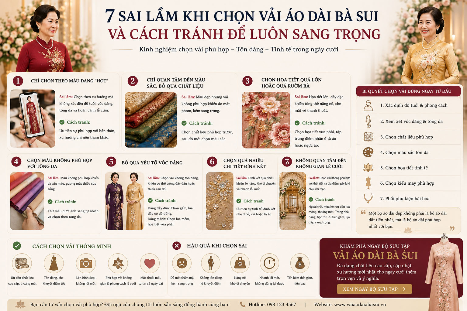 Sai lầm khi chọn vải áo dài bà sui