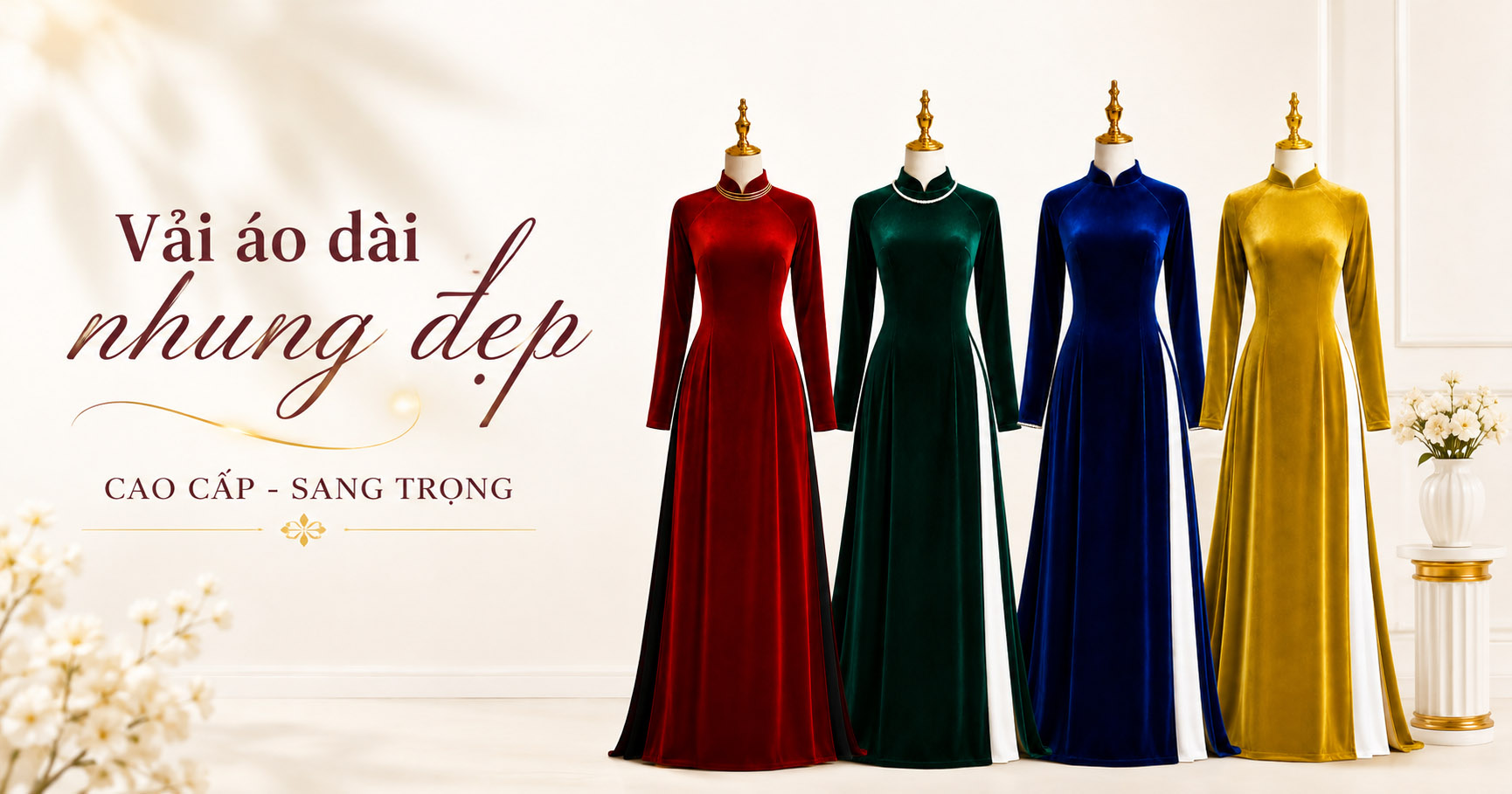 Vải áo dài nhung