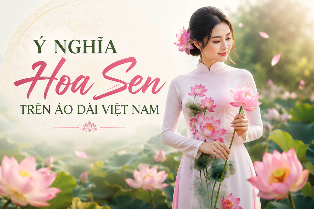 Ý nghĩa hoa sen trên áo dài Việt Nam