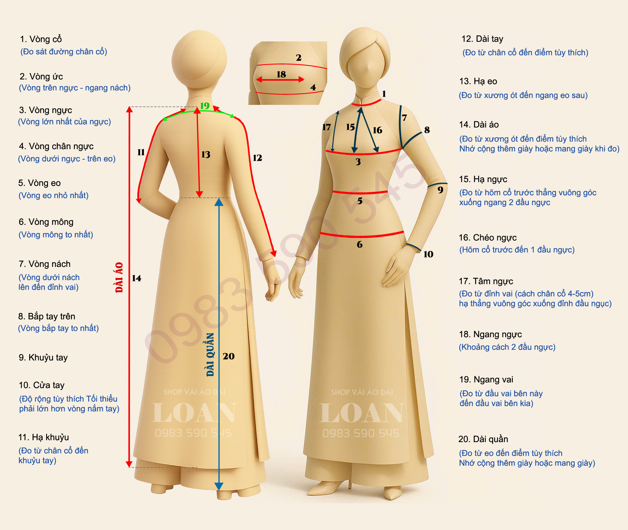 Cách lấy số đo may áo dài