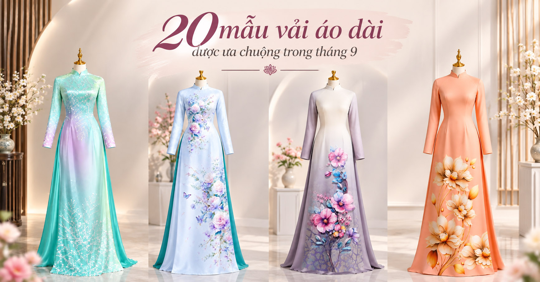 20 mẫu vải áo dài được yêu thích trong tháng 9