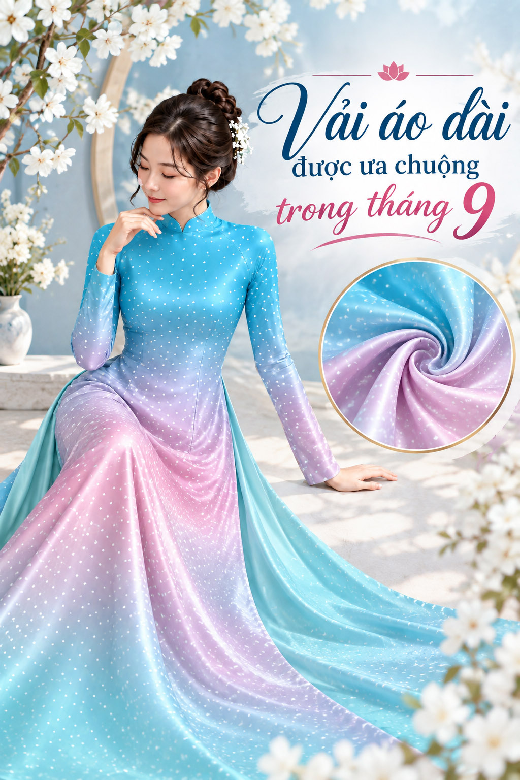 Top vải áo dài xem nhiều trong tháng 9
