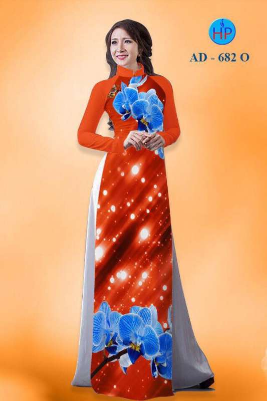 Vải áo dài hoa 3D