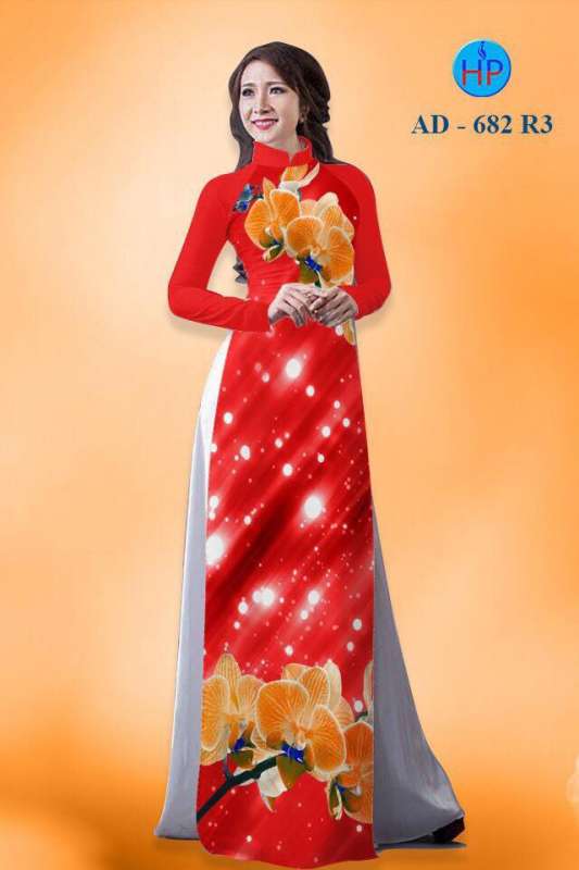 Vải áo dài hoa 3D